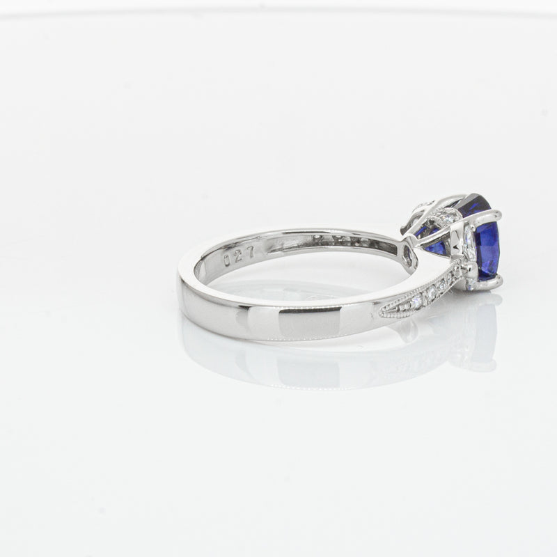 Deja Vu Platinum 1.88ct Sapphire & Diamond Ring-Ring-Walker & Hall