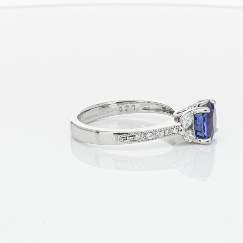 Deja Vu Platinum 1.88ct Sapphire & Diamond Ring-Ring-Walker & Hall