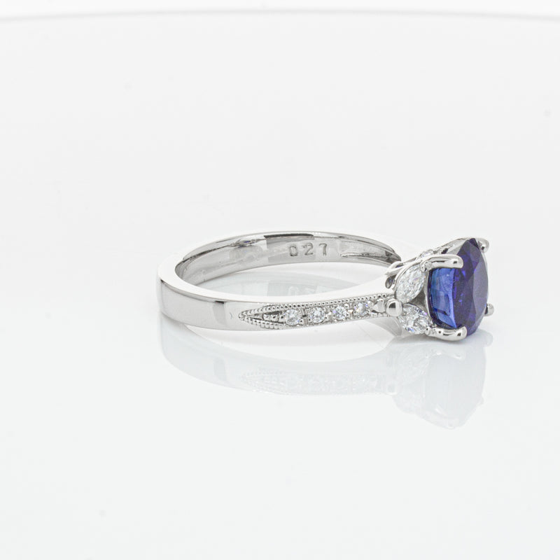 Deja Vu Platinum 1.88ct Sapphire & Diamond Ring-Ring-Walker & Hall