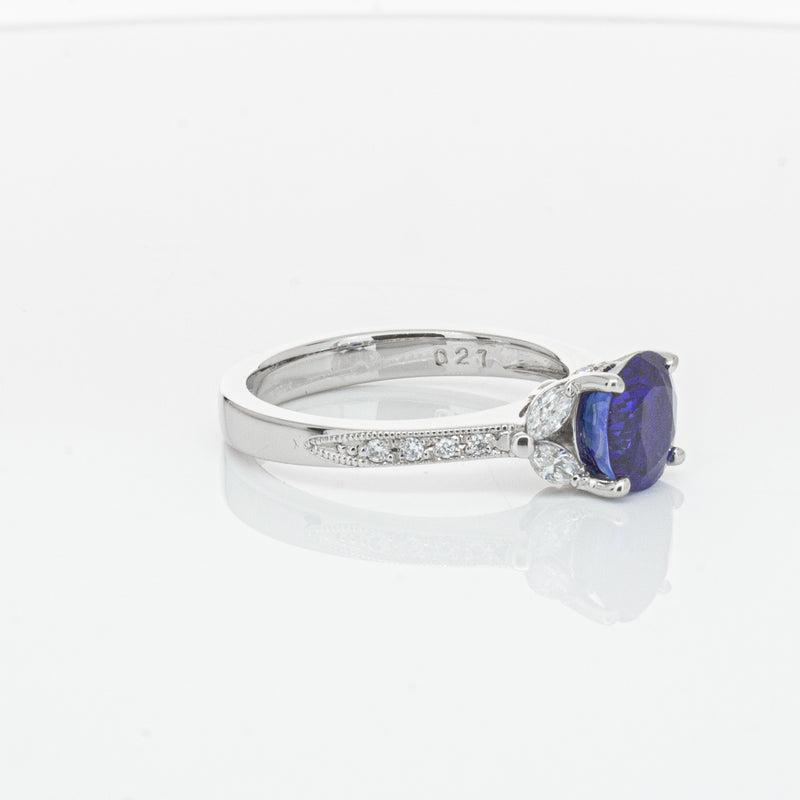Deja Vu Platinum 1.88ct Sapphire & Diamond Ring-Ring-Walker & Hall