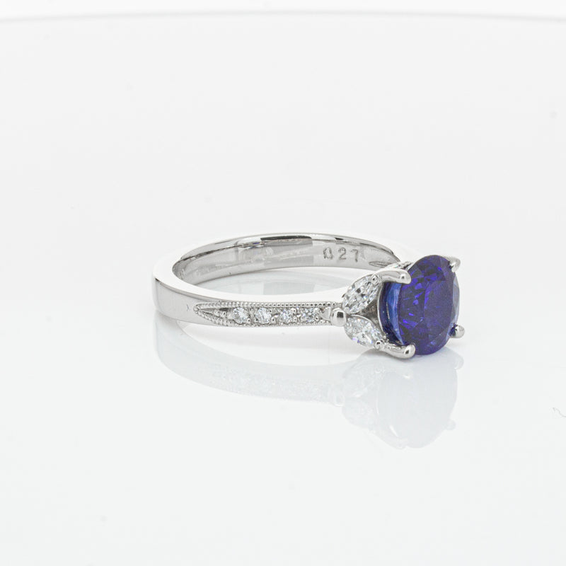 Deja Vu Platinum 1.88ct Sapphire & Diamond Ring-Ring-Walker & Hall