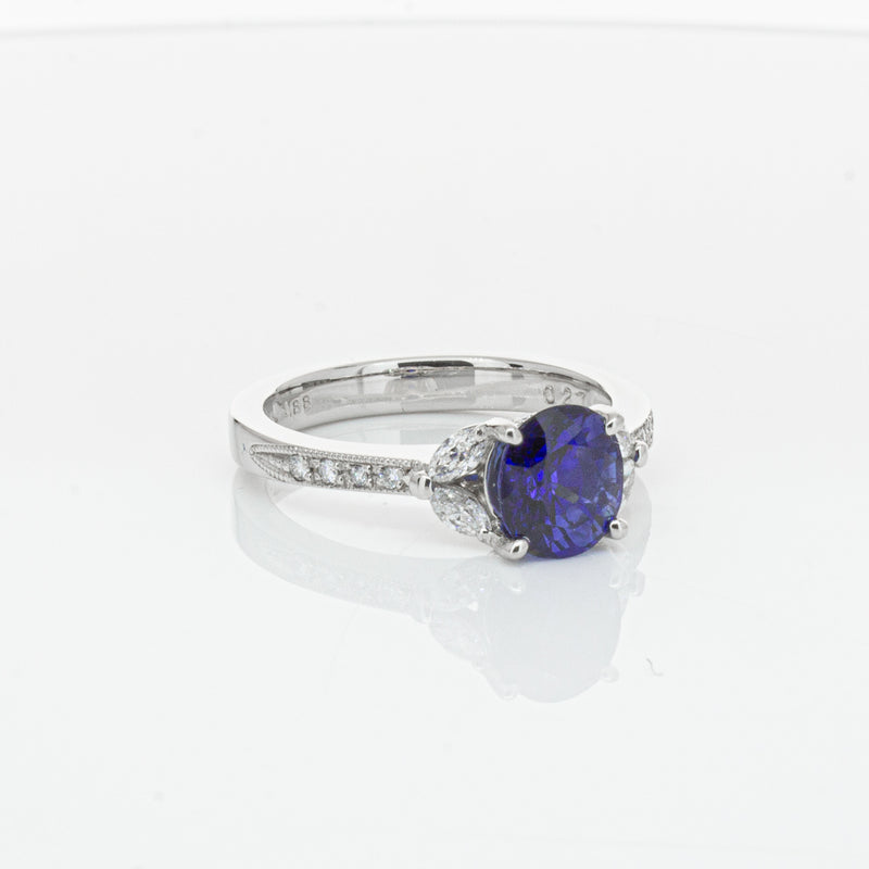 Deja Vu Platinum 1.88ct Sapphire & Diamond Ring-Ring-Walker & Hall