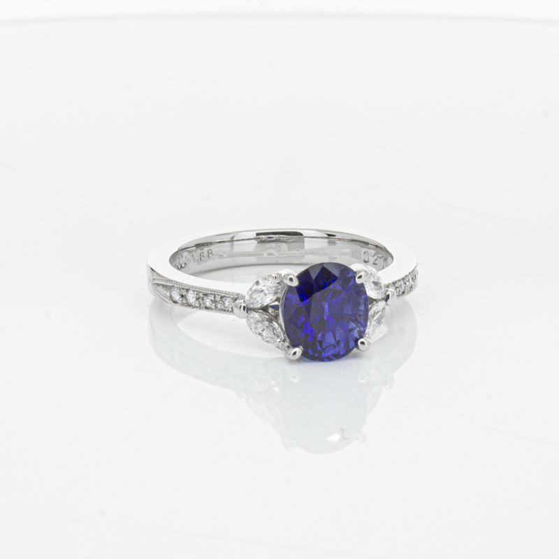 Deja Vu Platinum 1.88ct Sapphire & Diamond Ring-Ring-Walker & Hall