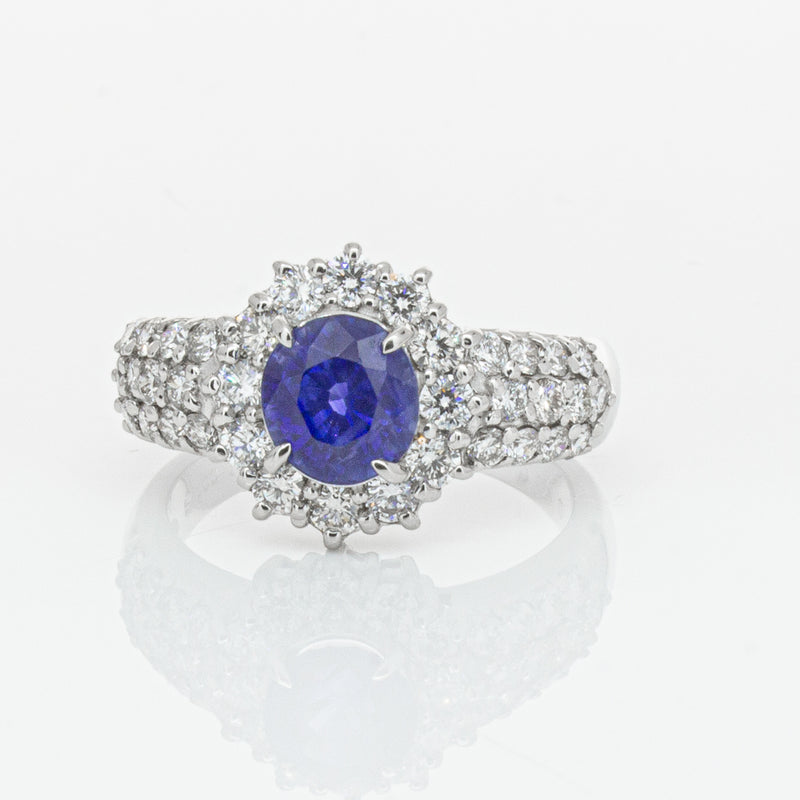 Deja Vu Platinum 1.64ct Sapphire & Diamond Ring-Ring-Walker & Hall