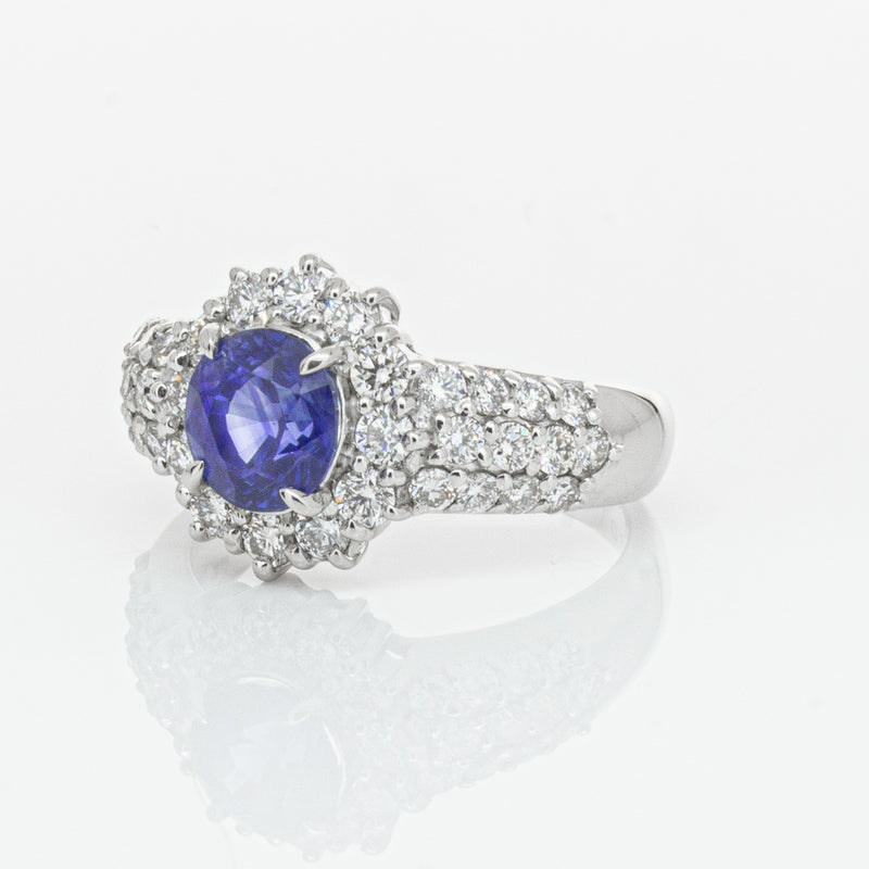 Deja Vu Platinum 1.64ct Sapphire & Diamond Ring-Ring-Walker & Hall