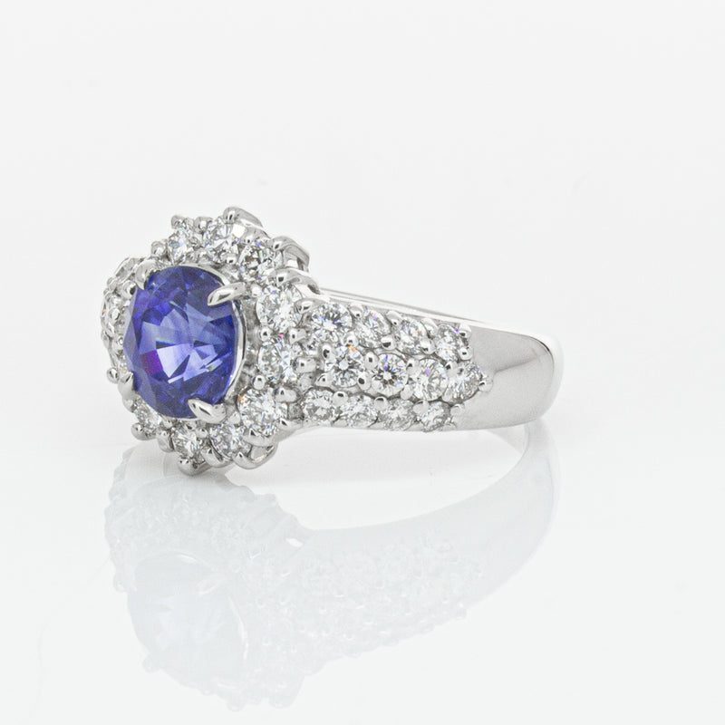 Deja Vu Platinum 1.64ct Sapphire & Diamond Ring-Ring-Walker & Hall