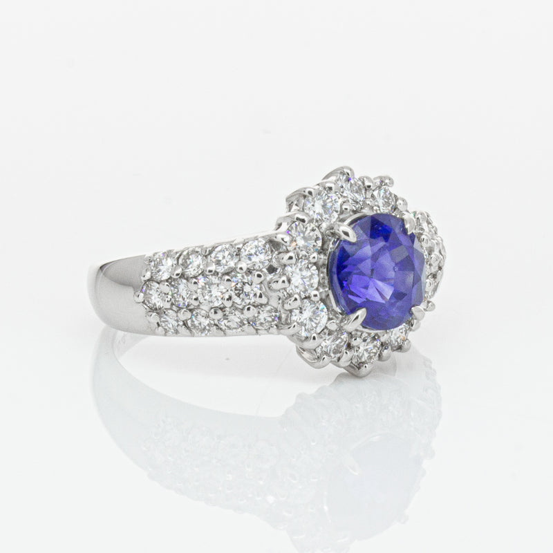 Deja Vu Platinum 1.64ct Sapphire & Diamond Ring-Ring-Walker & Hall
