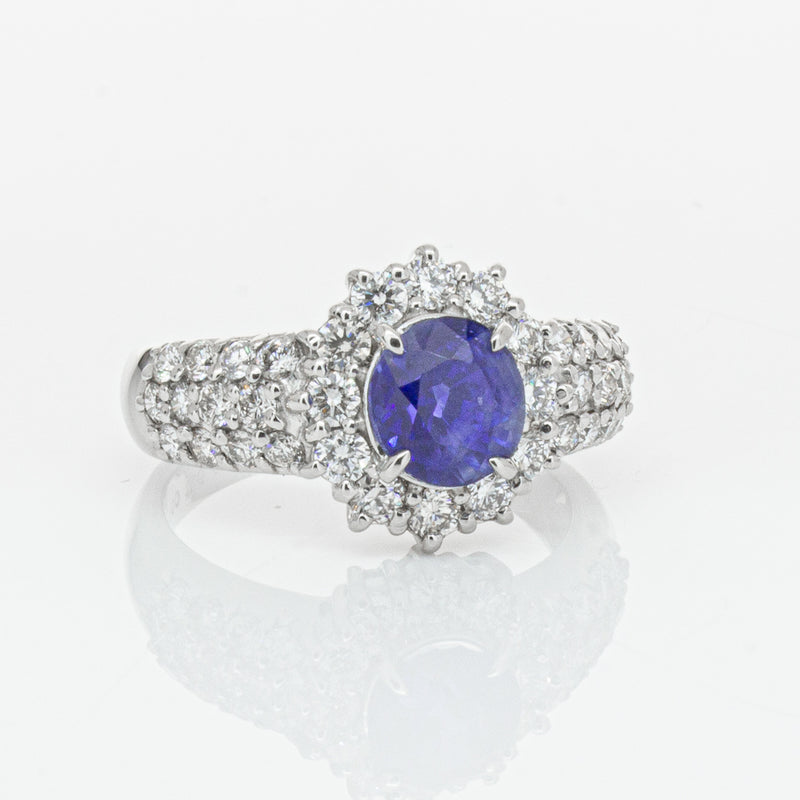 Deja Vu Platinum 1.64ct Sapphire & Diamond Ring-Ring-Walker & Hall