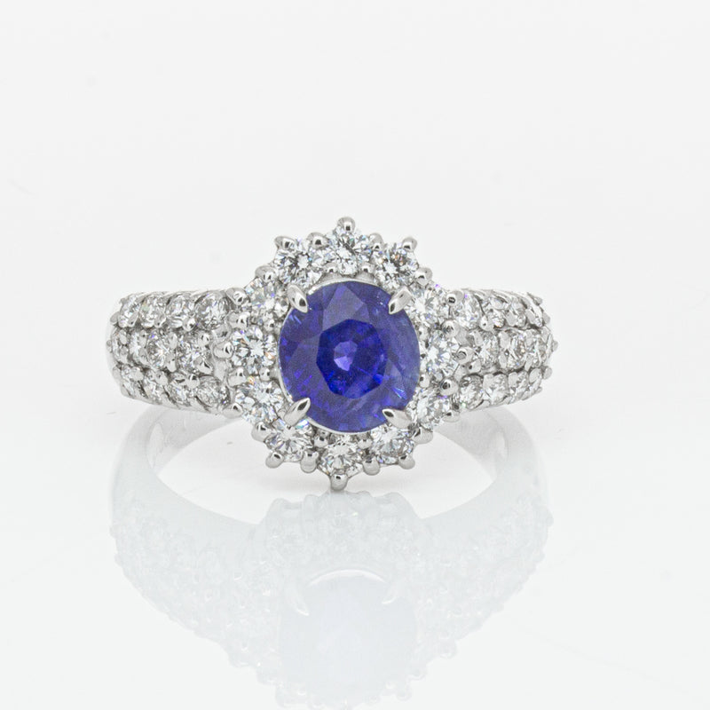 Deja Vu Platinum 1.64ct Sapphire & Diamond Ring-Ring-Walker & Hall