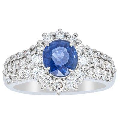 Deja Vu Platinum 1.64ct Sapphire & Diamond Ring-Ring-Walker & Hall