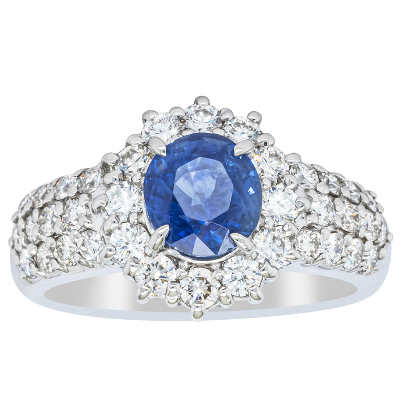 Deja Vu Platinum 1.64ct Sapphire & Diamond Ring-Ring-Walker & Hall