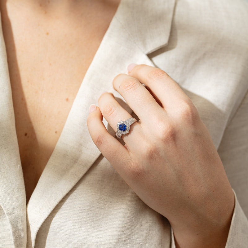 Deja Vu Platinum 1.64ct Sapphire & Diamond Ring-Ring-Walker & Hall