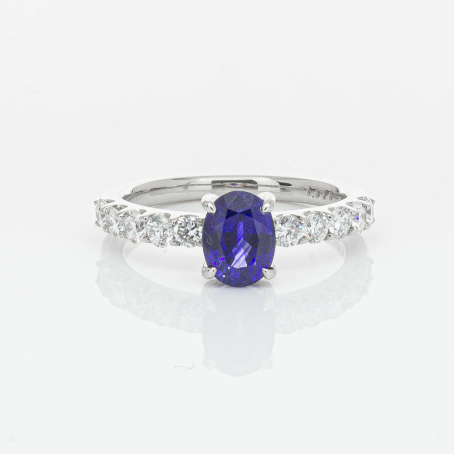 Deja Vu Platinum 1.37ct Sapphire & Diamond Ring-Ring-Walker & Hall