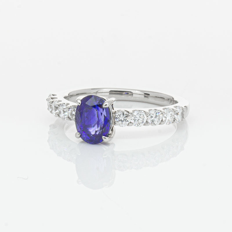 Deja Vu Platinum 1.37ct Sapphire & Diamond Ring-Ring-Walker & Hall