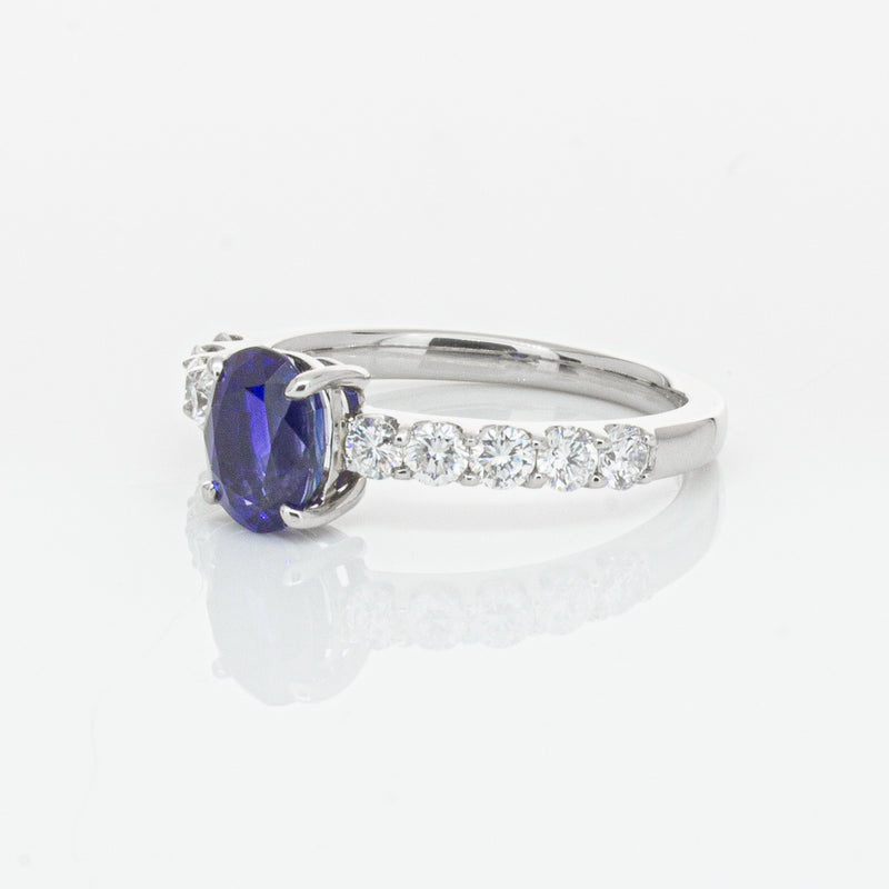 Deja Vu Platinum 1.37ct Sapphire & Diamond Ring-Ring-Walker & Hall