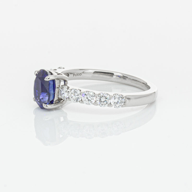 Deja Vu Platinum 1.37ct Sapphire & Diamond Ring-Ring-Walker & Hall