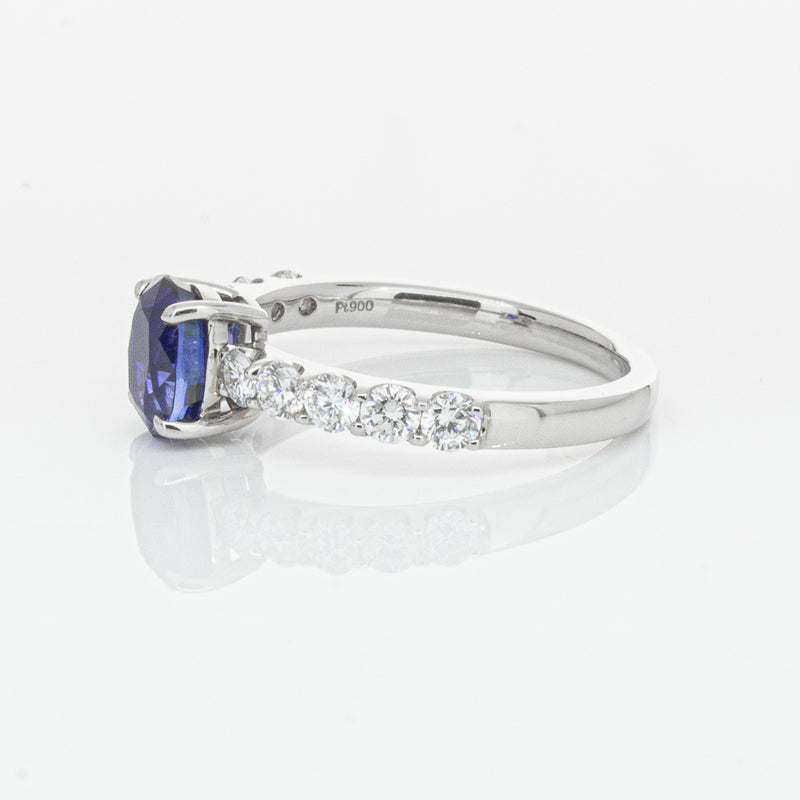 Deja Vu Platinum 1.37ct Sapphire & Diamond Ring-Ring-Walker & Hall