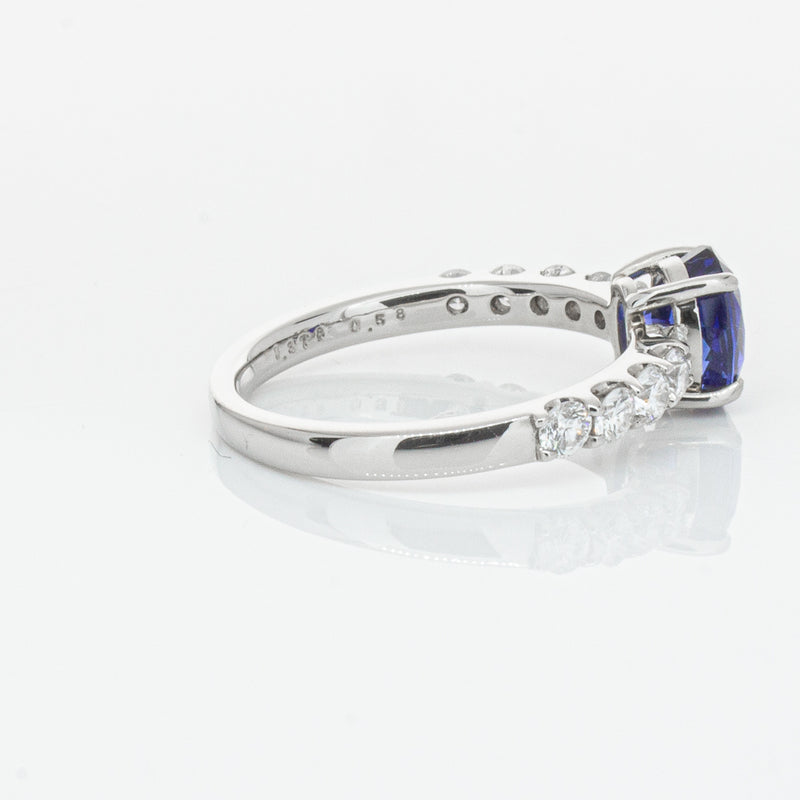 Deja Vu Platinum 1.37ct Sapphire & Diamond Ring-Ring-Walker & Hall