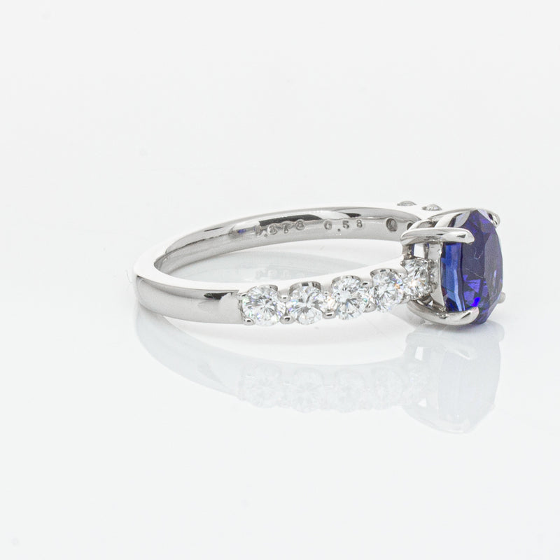 Deja Vu Platinum 1.37ct Sapphire & Diamond Ring-Ring-Walker & Hall