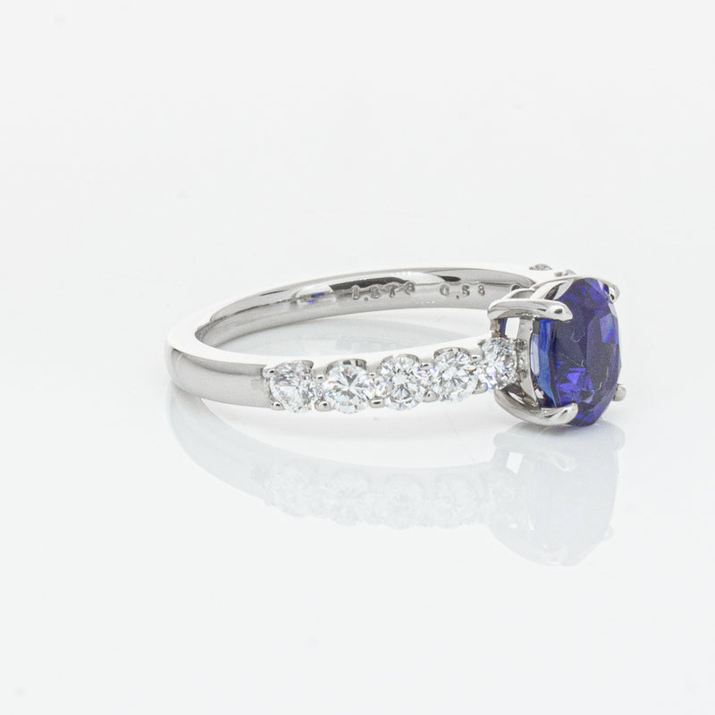 Deja Vu Platinum 1.37ct Sapphire & Diamond Ring-Ring-Walker & Hall