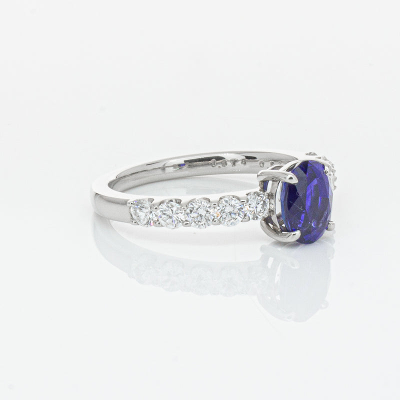 Deja Vu Platinum 1.37ct Sapphire & Diamond Ring-Ring-Walker & Hall