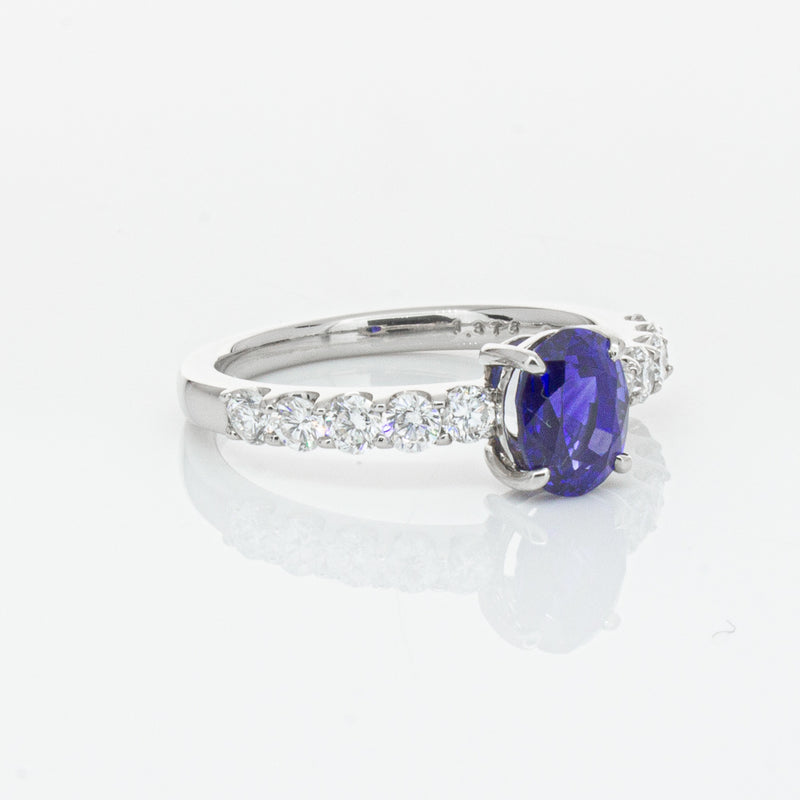 Deja Vu Platinum 1.37ct Sapphire & Diamond Ring-Ring-Walker & Hall