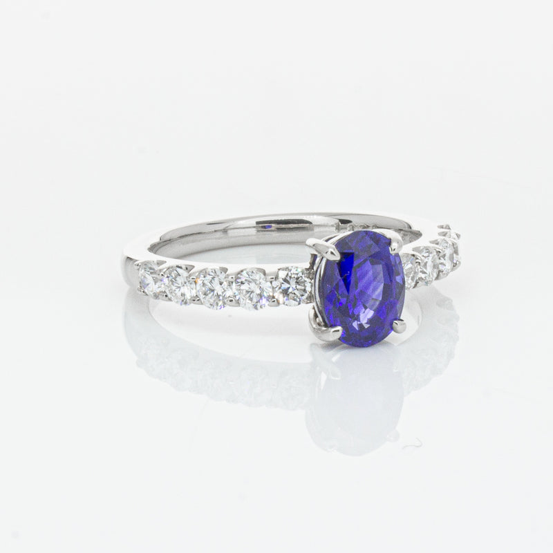 Deja Vu Platinum 1.37ct Sapphire & Diamond Ring-Ring-Walker & Hall