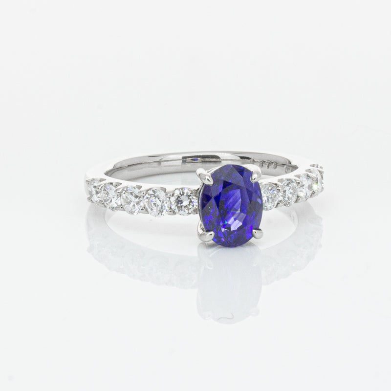 Deja Vu Platinum 1.37ct Sapphire & Diamond Ring-Ring-Walker & Hall