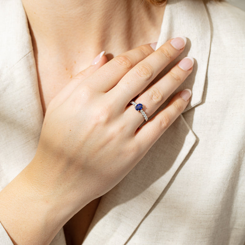 Deja Vu Platinum 1.37ct Sapphire & Diamond Ring-Ring-Walker & Hall