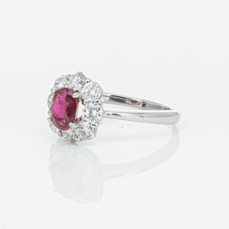 Deja Vu Platinum 1.10ct Ruby & Diamond Ring-Ring-Walker & Hall
