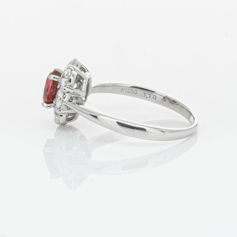 Deja Vu Platinum 1.10ct Ruby & Diamond Ring-Ring-Walker & Hall
