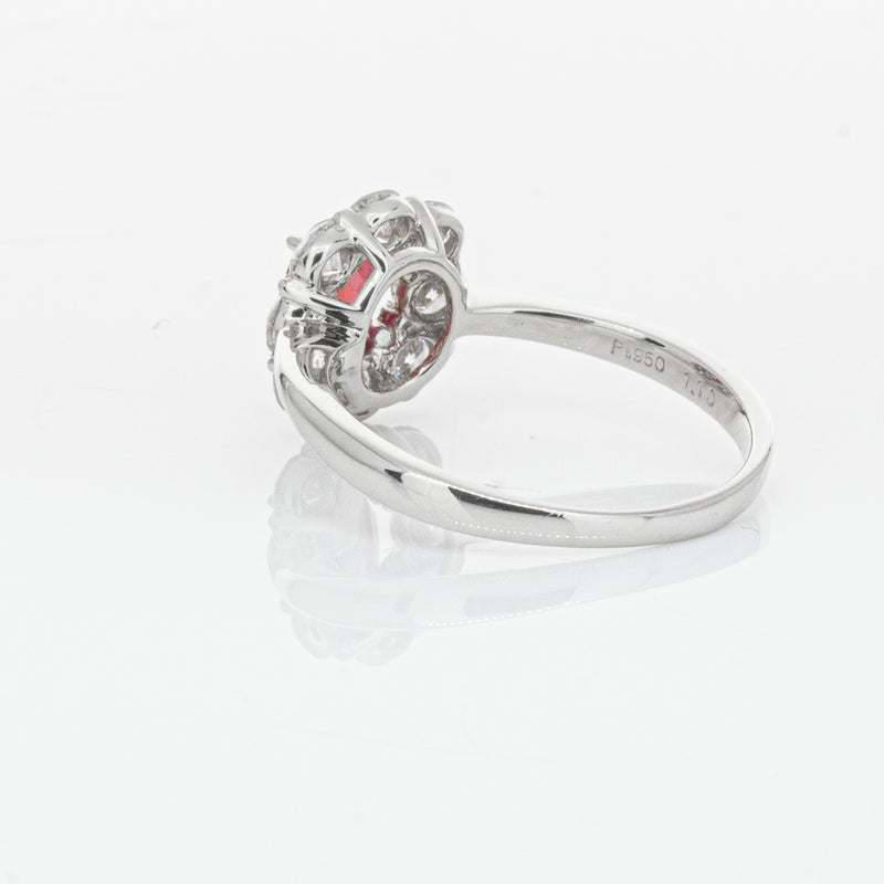 Deja Vu Platinum 1.10ct Ruby & Diamond Ring-Ring-Walker & Hall