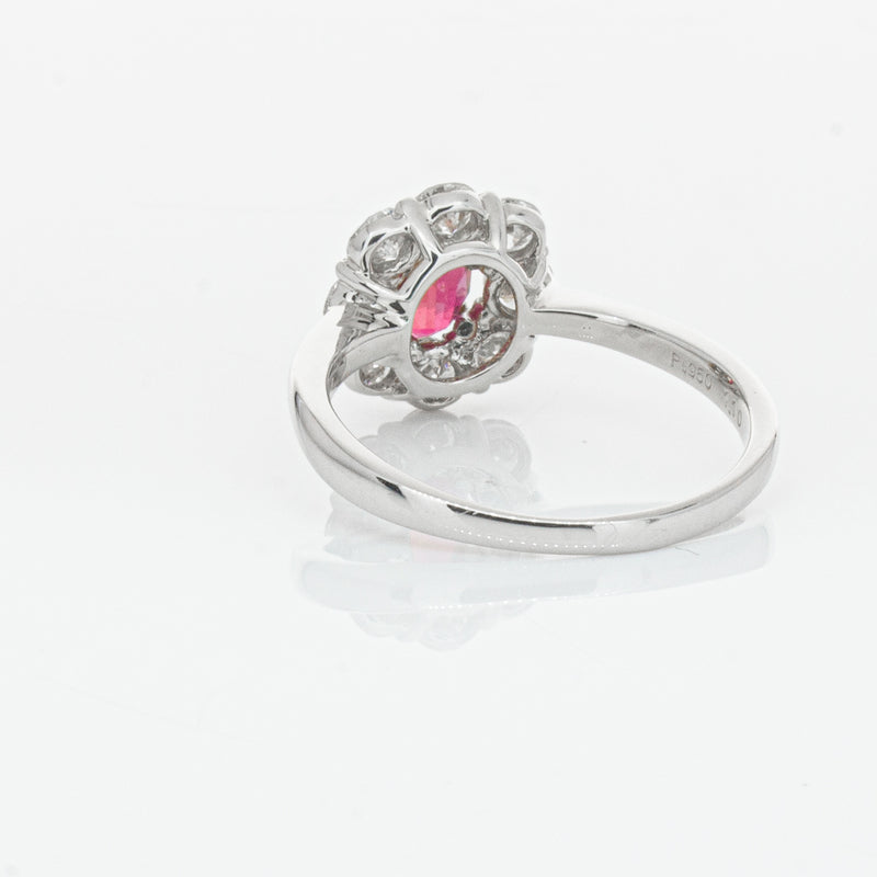 Deja Vu Platinum 1.10ct Ruby & Diamond Ring-Ring-Walker & Hall