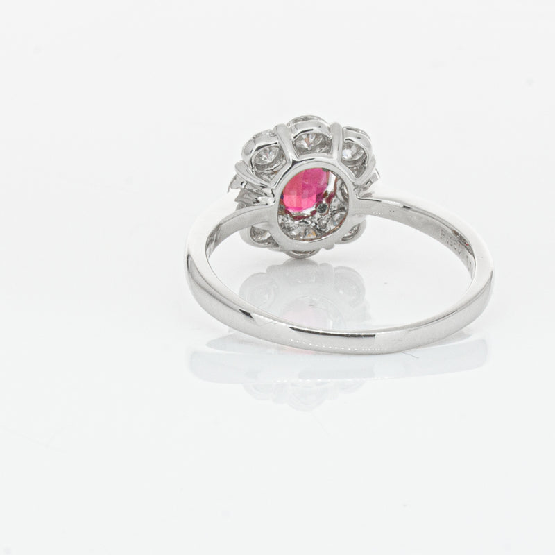 Deja Vu Platinum 1.10ct Ruby & Diamond Ring-Ring-Walker & Hall