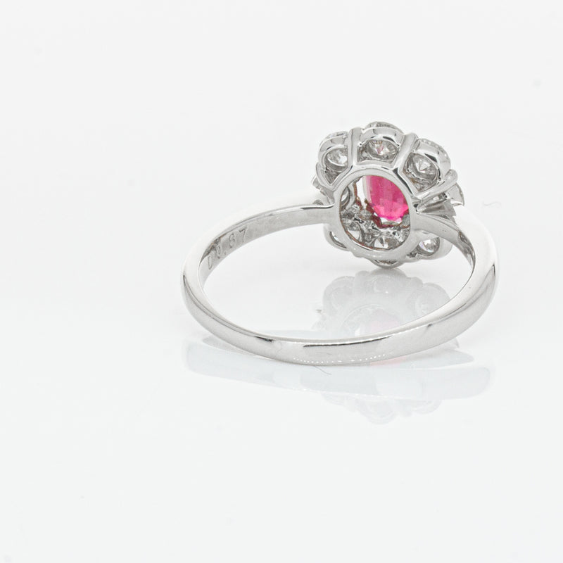 Deja Vu Platinum 1.10ct Ruby & Diamond Ring-Ring-Walker & Hall