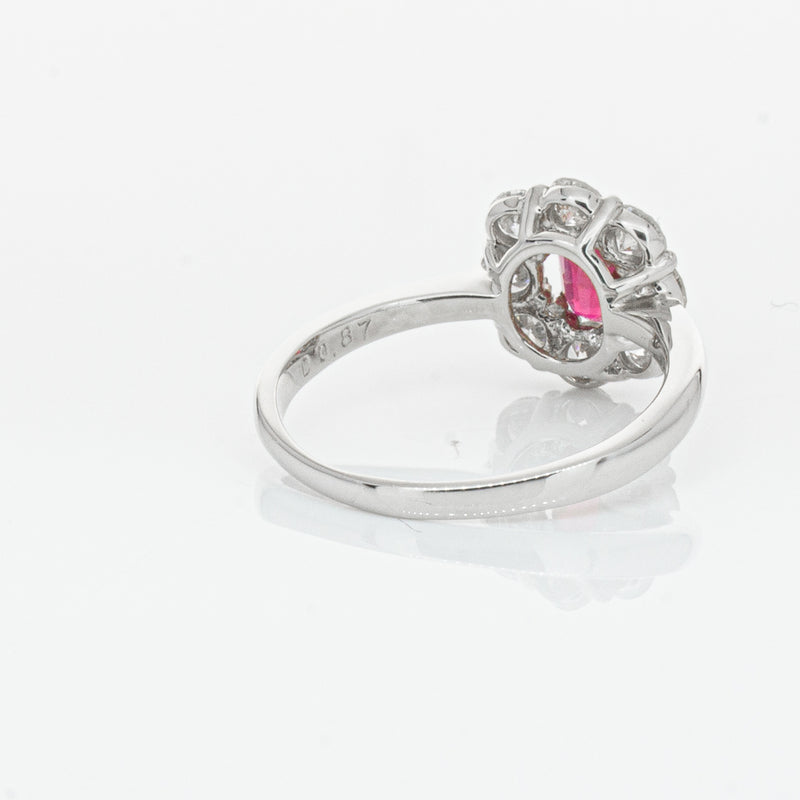 Deja Vu Platinum 1.10ct Ruby & Diamond Ring-Ring-Walker & Hall