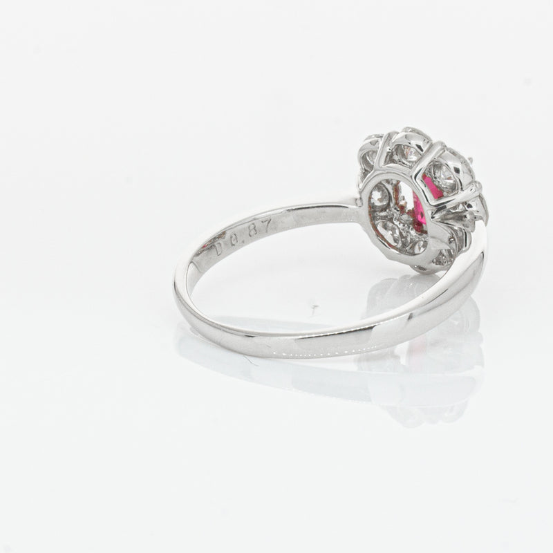 Deja Vu Platinum 1.10ct Ruby & Diamond Ring-Ring-Walker & Hall
