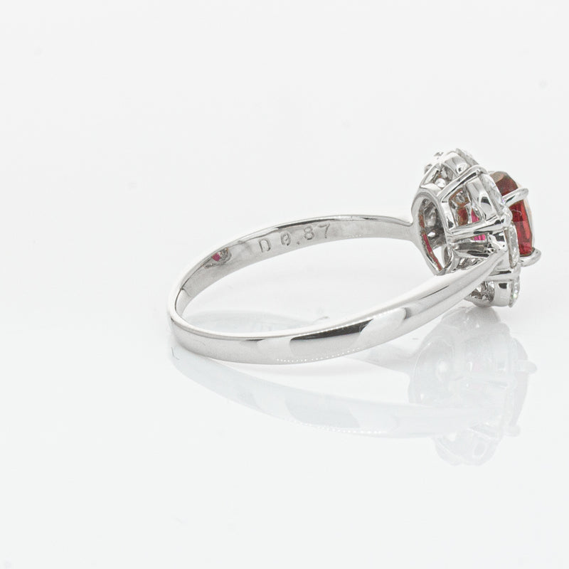 Deja Vu Platinum 1.10ct Ruby & Diamond Ring-Ring-Walker & Hall