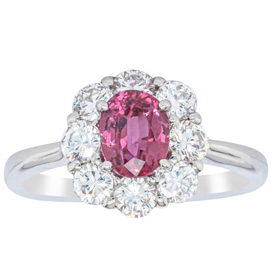 Deja Vu Platinum 1.10ct Ruby & Diamond Ring-Ring-Walker & Hall