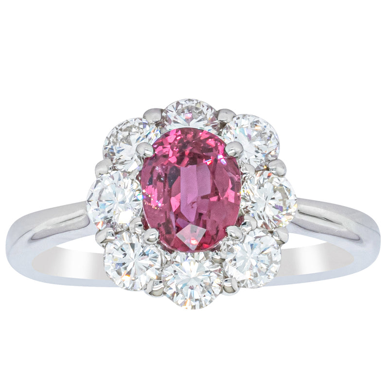 Deja Vu Platinum 1.10ct Ruby & Diamond Ring-Ring-Walker & Hall