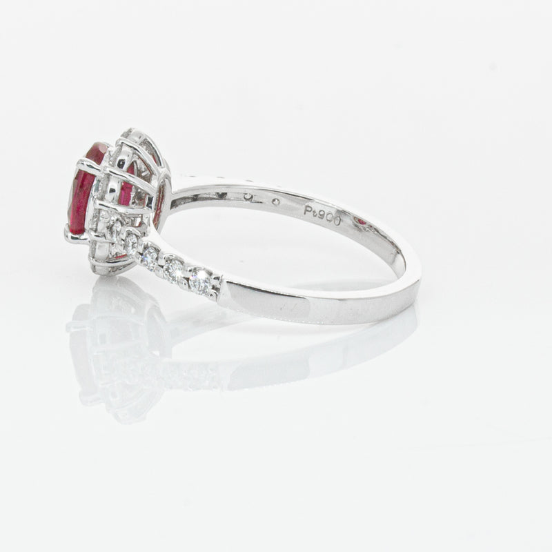 Deja Vu Platinum 1.06ct Ruby & Diamond Ring-Ring-Walker & Hall