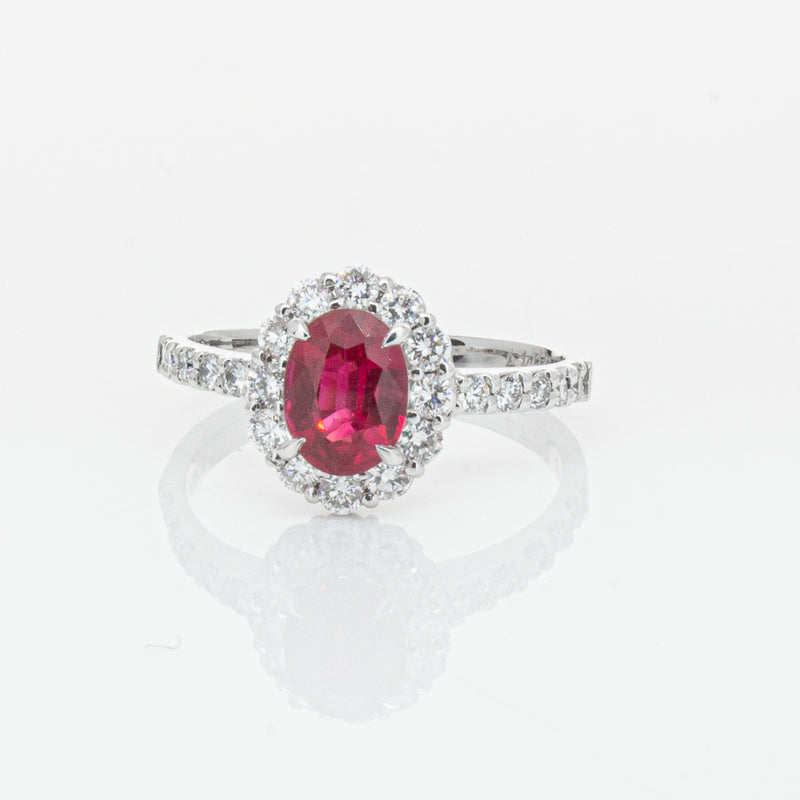 Deja Vu Platinum 1.06ct Ruby & Diamond Ring-Ring-Walker & Hall
