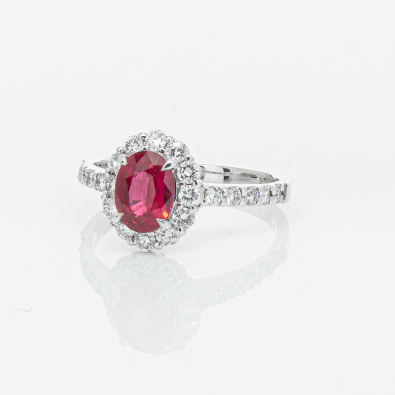 Deja Vu Platinum 1.06ct Ruby & Diamond Ring-Ring-Walker & Hall