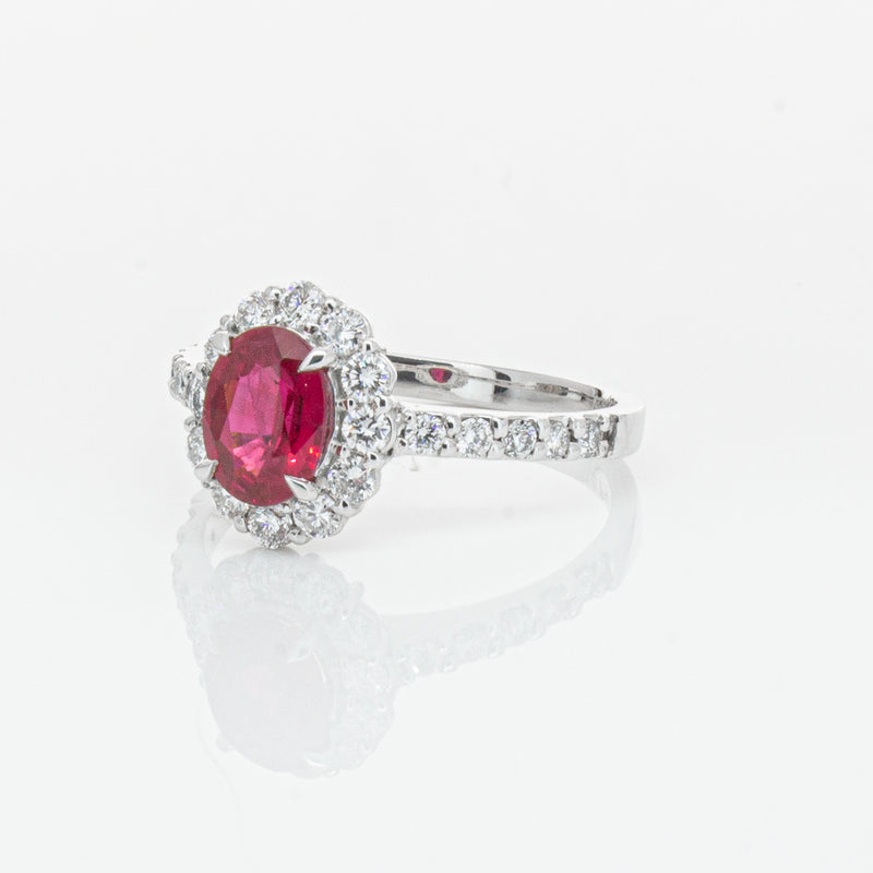 Deja Vu Platinum 1.06ct Ruby & Diamond Ring-Ring-Walker & Hall