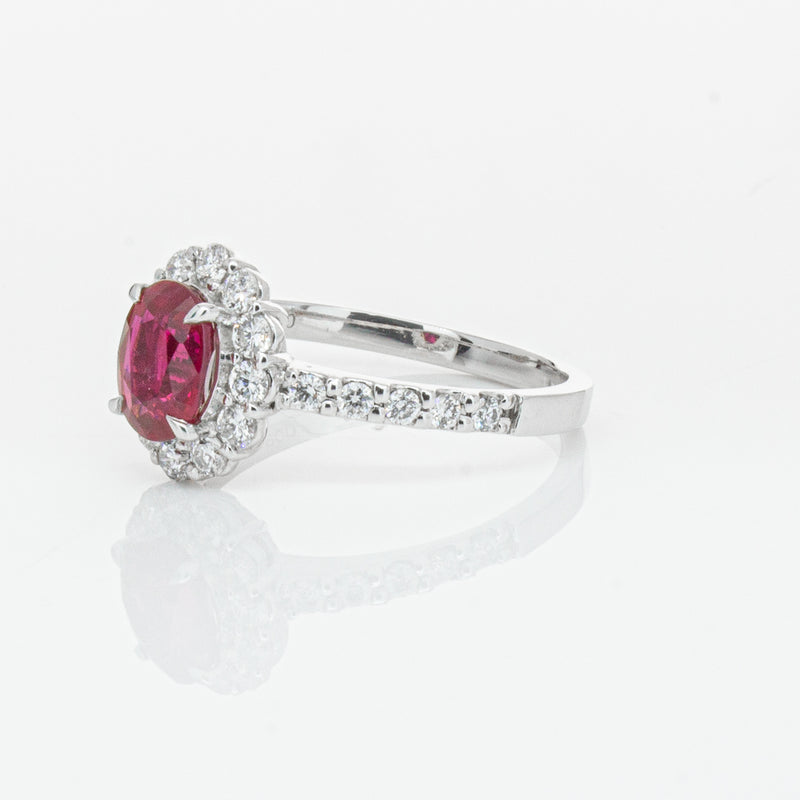 Deja Vu Platinum 1.06ct Ruby & Diamond Ring-Ring-Walker & Hall