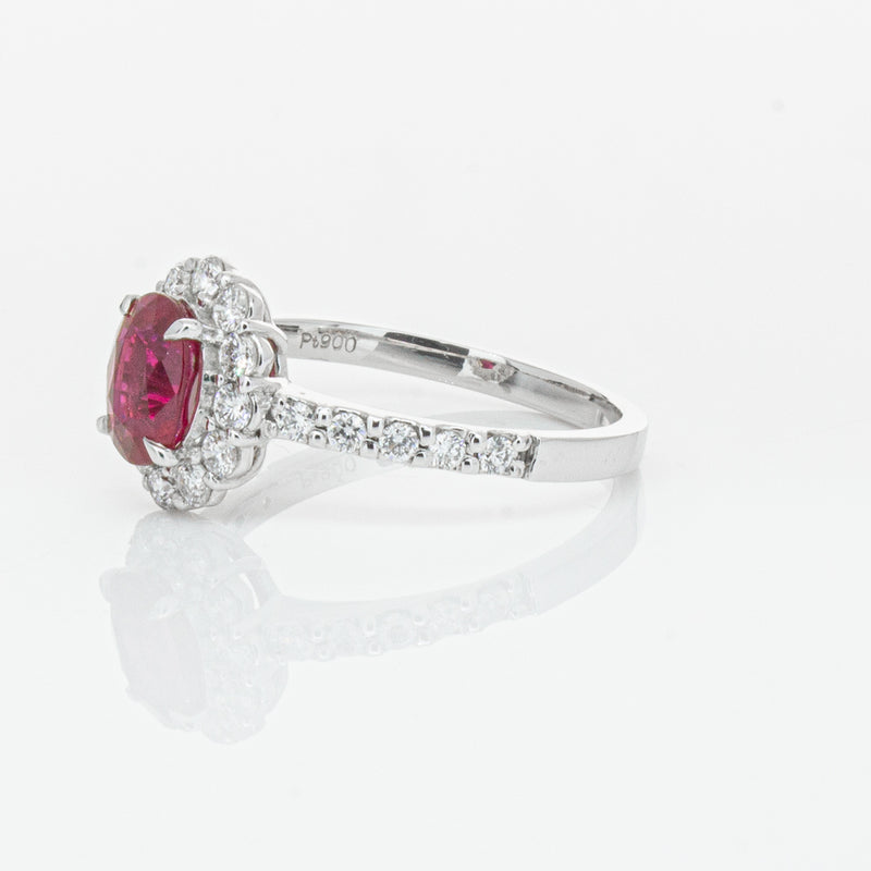 Deja Vu Platinum 1.06ct Ruby & Diamond Ring-Ring-Walker & Hall
