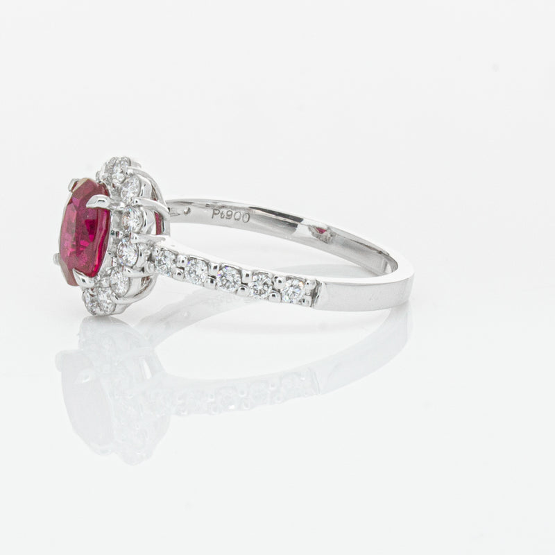 Deja Vu Platinum 1.06ct Ruby & Diamond Ring-Ring-Walker & Hall
