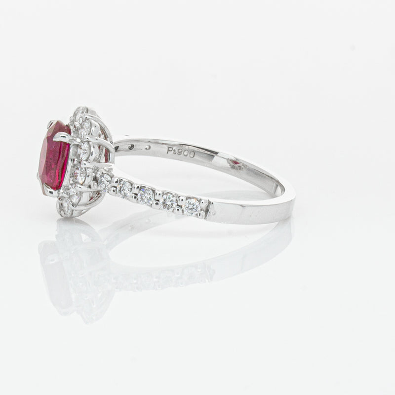 Deja Vu Platinum 1.06ct Ruby & Diamond Ring-Ring-Walker & Hall