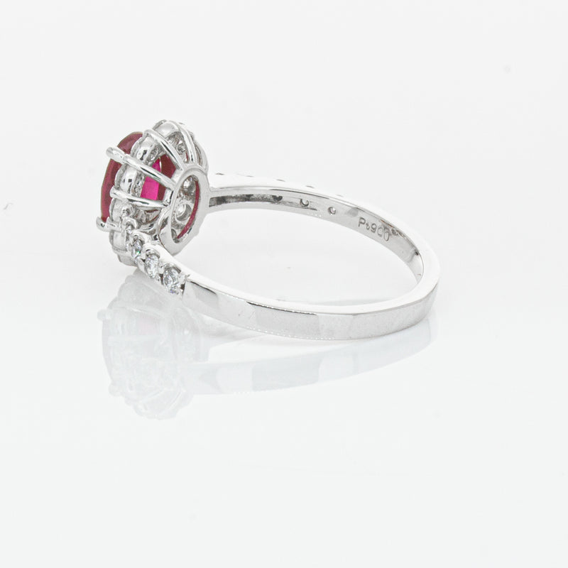 Deja Vu Platinum 1.06ct Ruby & Diamond Ring-Ring-Walker & Hall