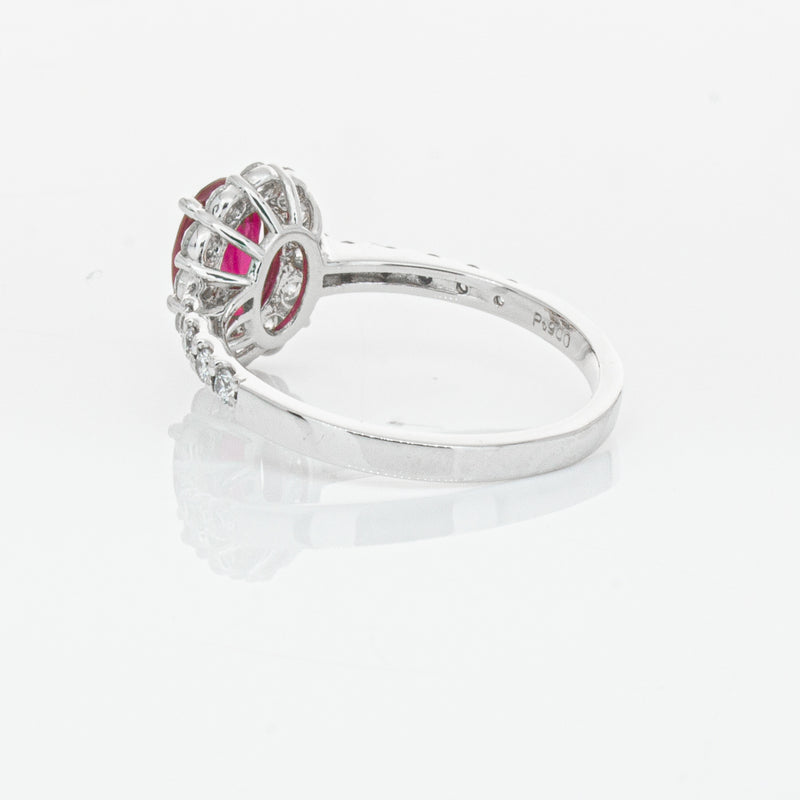 Deja Vu Platinum 1.06ct Ruby & Diamond Ring-Ring-Walker & Hall